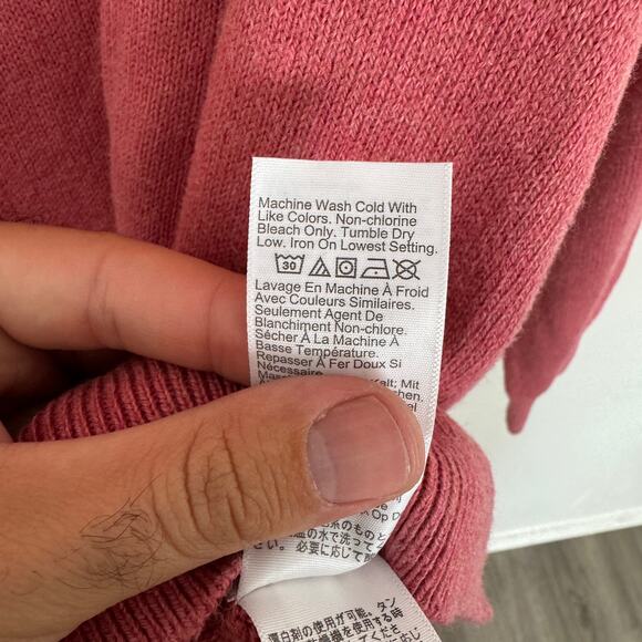 J.Crew Cotton Half Zip Sweater Mens M Pink Mock Neck Knitted Pullover Slim Fit - Picture 6 of 7